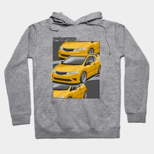 Yellow Honda Civic 5d Hoodie